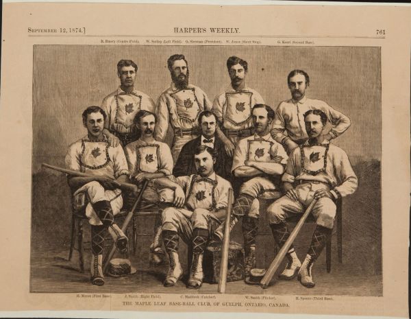 1874 Harper's Weekly Ontario Maple Leafs